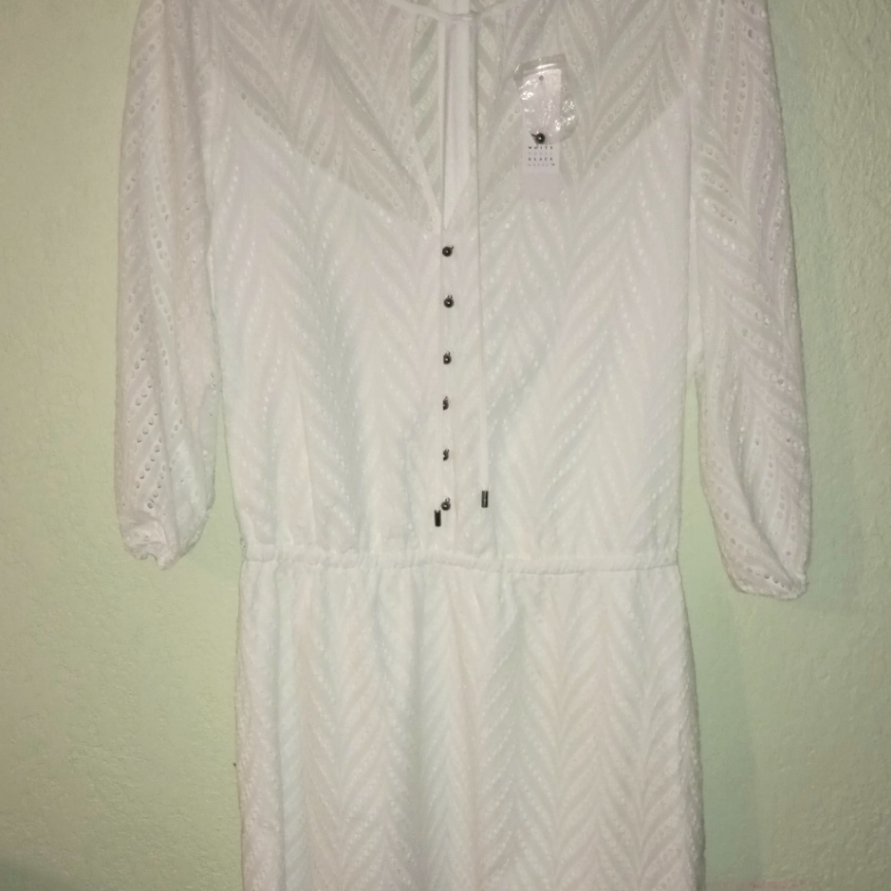 White House Black market white eyelet romper